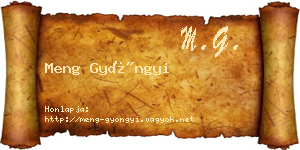 Meng Gyöngyi névjegykártya